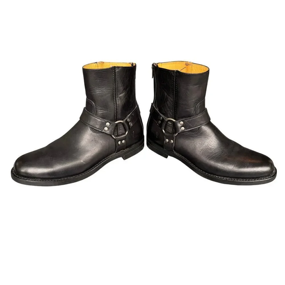 FRYE Philip Harness boots, size Men's 12; 100% Premium Leather; Biker; Western